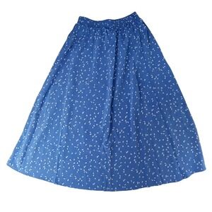 Vintage Apostrophe Blue White Triangles Maxi Skirt Elastic Waist Women's Size 12